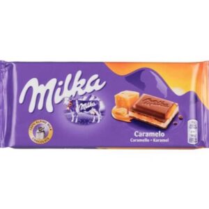 milka chocolate bar with caramel filling 100g